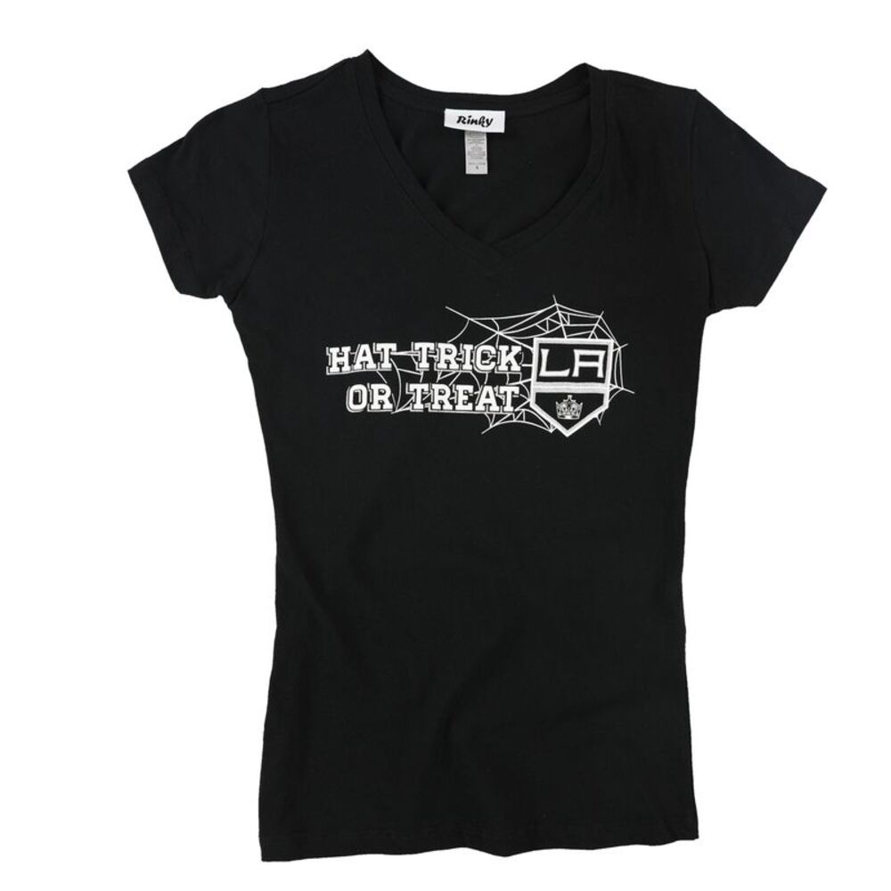 Rinky Womens Hat Trick Or Treat LA Kings Graphic T-Shirt, NWT